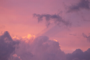 Light in the clouds in the pink sunset, God!