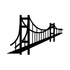 Suspension Bridge Silhouette Icon