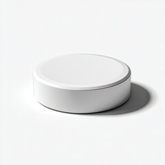 Blank white circular disc,  simple, clean design