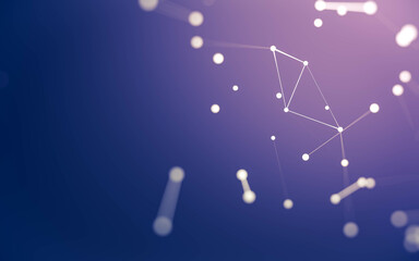 Abstract background. Molecules technology with polygonal shapes, connecting dots and lines. Connection structure. Big data visualization.