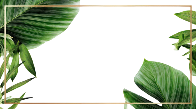 PNG Tropical leaves frame leaf nature green.