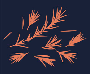 Rosemary Branch and Herbal Oil Logo or Rosemary Icon, Herbs Elements in Vector Format, Floral Rosemary Frame and Border, Hand-Drawn Rosemary Botanical