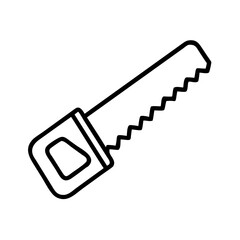 Crosscut saw illustration with simple lines and minimal style  