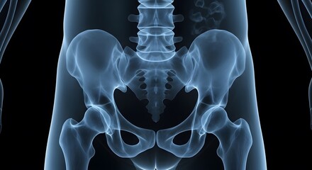 Human Pelvis Anatomy: A 3D Render of the Hip Bones and Sacrum