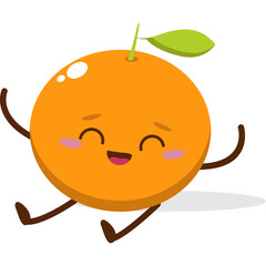 Cute Kawai Orange Character Mascot Element Icon