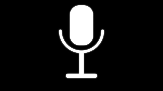Voice recording podcast mic microphone icon animation microphone mic icon, voice icon symbol buttons. Microphone icon.