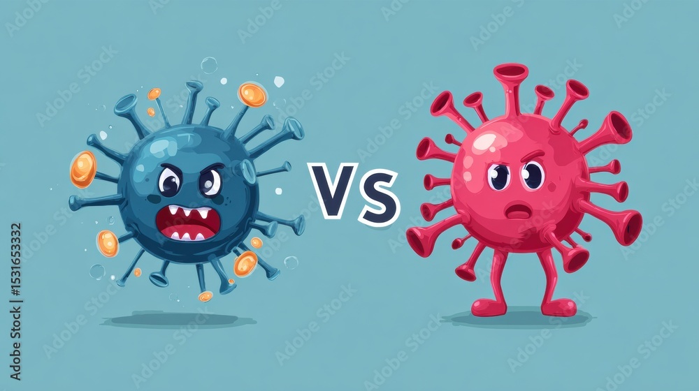 Aufkleber comparison of vaccine effectiveness against virus impact displayed in a colorful infographic for edu