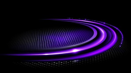 Obraz premium Striking Purple Curves With Gradient Effects On Dark Dotted Background