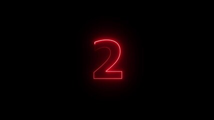 Five to zero countdown blue glow neon animation running animated numbers 5-0, 5 to 0 second modern digital countdown timer neon light style.5 seconds countdown.black background. - Powered by Adobe