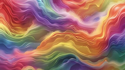 Obraz premium Vibrant Rainbow Abstract Art Colorful Swirls and Waves Texture
