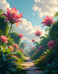 flowers and sky