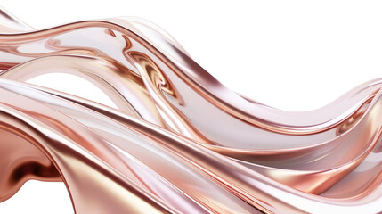 Abstract Fluid Wave Background in Rose Gold and Champagne Tones with Shiny Textures