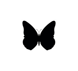 Silhouette butterfly isolated on white background. Vector illustration.