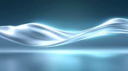 White curved wave abstract background with soft gradients, smooth flowing lines, and calm, futuristic atmosphere, perfect for modern design concepts