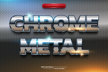 Chrome Metal 3D Editable Text Effect Style Template
