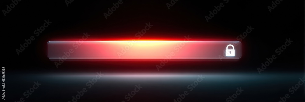 Aufkleber Secure Internet Browser Bar Displaying a Glowing Lock for Enhanced Online Safety During Browsing Sessions