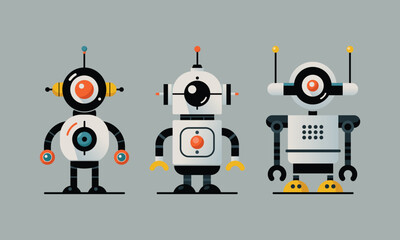 Futuristic Cartoon Robot Illustration AI Technology Robotics Innovation Digital Future Automated Machines Sci-Fi Android Design Cybernetic Art Tech Industry Robotics Engineering Automation