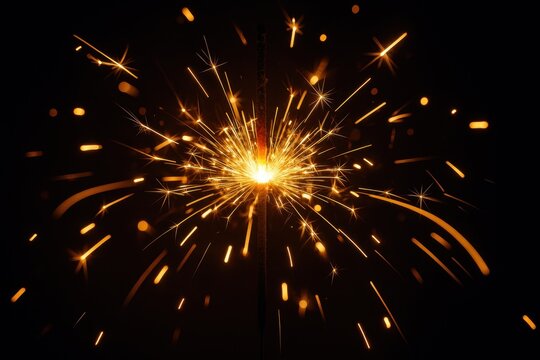 Brilliant sparkler creating magical light trails during celebration