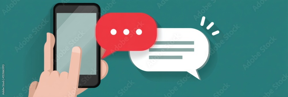 Aufkleber User Accessing Suspicious Link in SMS Chat Bubble While Navigating a Clean Layout Interface on a Smartphone in a Digital Context
