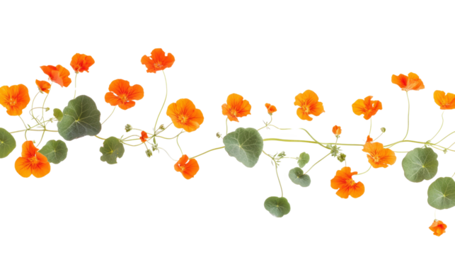 Vibrant orange nasturtium flowers botanical garden floral arrangement bright environment top-down view nature's beauty
