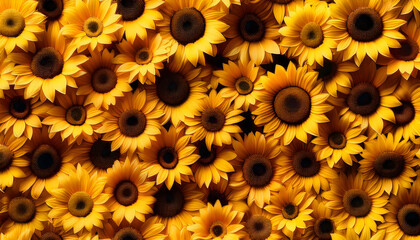 Seamless sunflowers for wallpaper, design and decoration, the art of nature, wildflowers