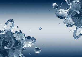 Fototapeta premium Stunning Ice Crystals Background Image Cool Blue Tones