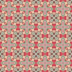 seamless floral pattern with green background 