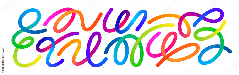 Leinwandbilder Abstract Color Gradient Lines. Wave Shape Pattern. Vector 3D Graphic Design Elements. Wavy Dynamic Rainbow Ribbons
