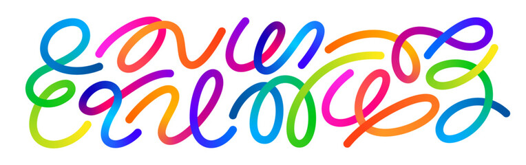 Fototapeta na wymiar Abstract Color Gradient Lines. Wave Shape Pattern. Vector 3D Graphic Design Elements. Wavy Dynamic Rainbow Ribbons