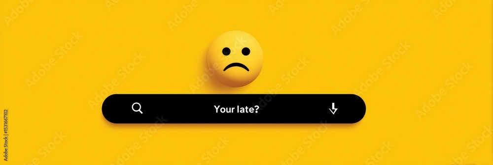 Poster Website Crash Screen Featuring a Frowning Emoji and a Clean Right Zone Expressing User Frustration and Confusion