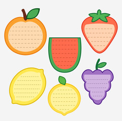 Cute Fruit Notepads Vector Set