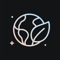 Ecological Earth Icon Leafy Globe Symbol. Icon symbol illustration