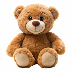 Fototapeta premium Brown Teddy Bear Plush Toy Happy Face Sitting brown bear