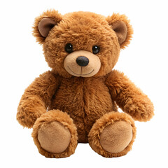 Obraz premium Brown Teddy Bear Plush Toy Isolated White Background