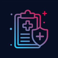 Obraz premium Gradient health report protected safety. Icon symbol illustration