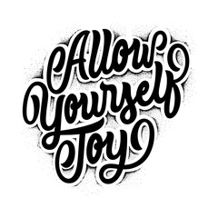 Typography T-Shirt Design - Allow yourself to joy  - Transparent Design - PNG Graphics