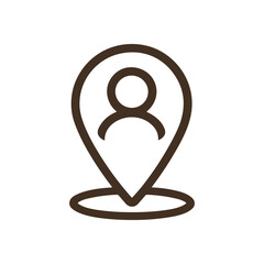 Mappin humans with pinpoint precision. Icon symbol illustration