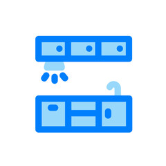 kitchen set with sink duo tone icon