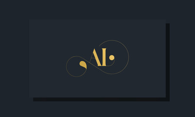 Minimal royal initial letters AL logo.