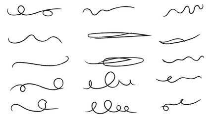Pencil brush crayon marker chalk texture line stroke element set. Handwritten marker paint chalk paper cross. Scribble crayon pencil stroke doodle underline shape. Vector illustration