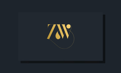 Minimal royal initial letters ZW logo