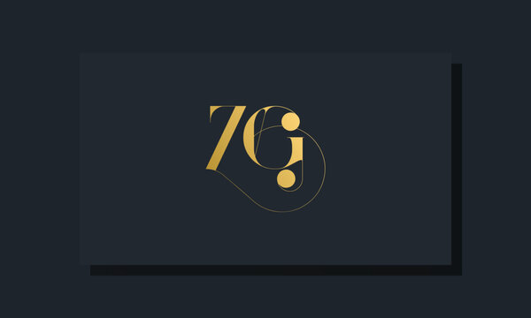 Minimal royal initial letters ZG logo