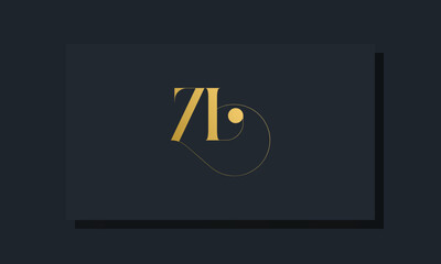 Minimal royal initial letters ZL logo