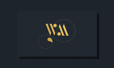 Minimal royal initial letters WM logo