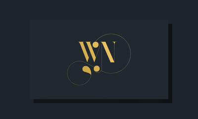 Minimal royal initial letters WN logo