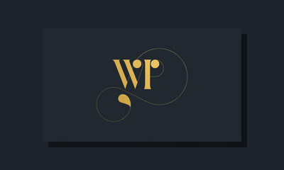 Minimal royal initial letters WP logo