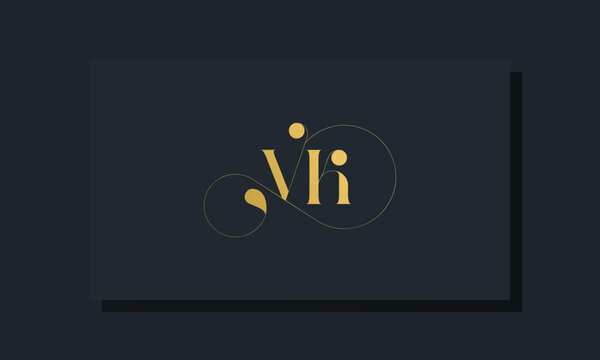 Minimal royal initial letters VK logo