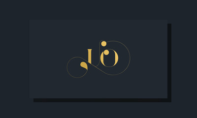 Minimal royal initial letters UO logo