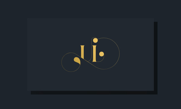 Minimal royal initial letters UL logo