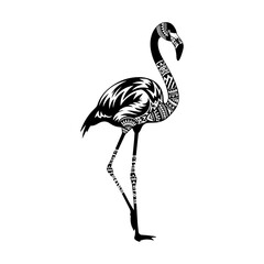 Ornate Flamingo Silhouette
